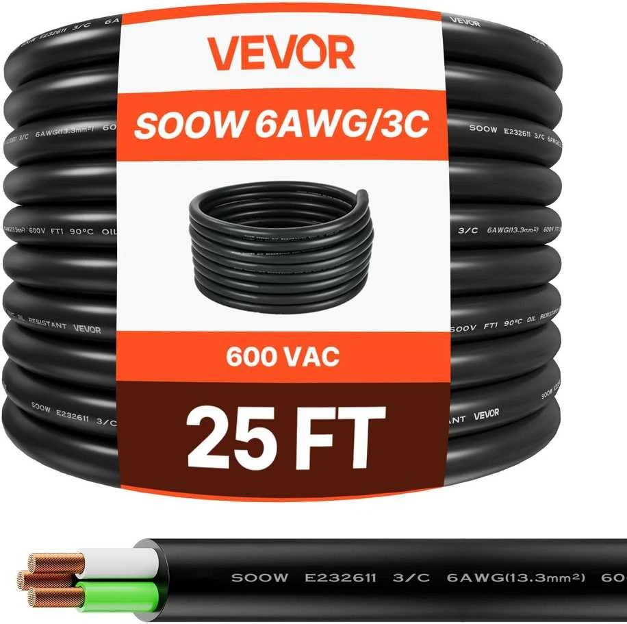 VEVOR 7,62 m ilgintas elektros kabelis