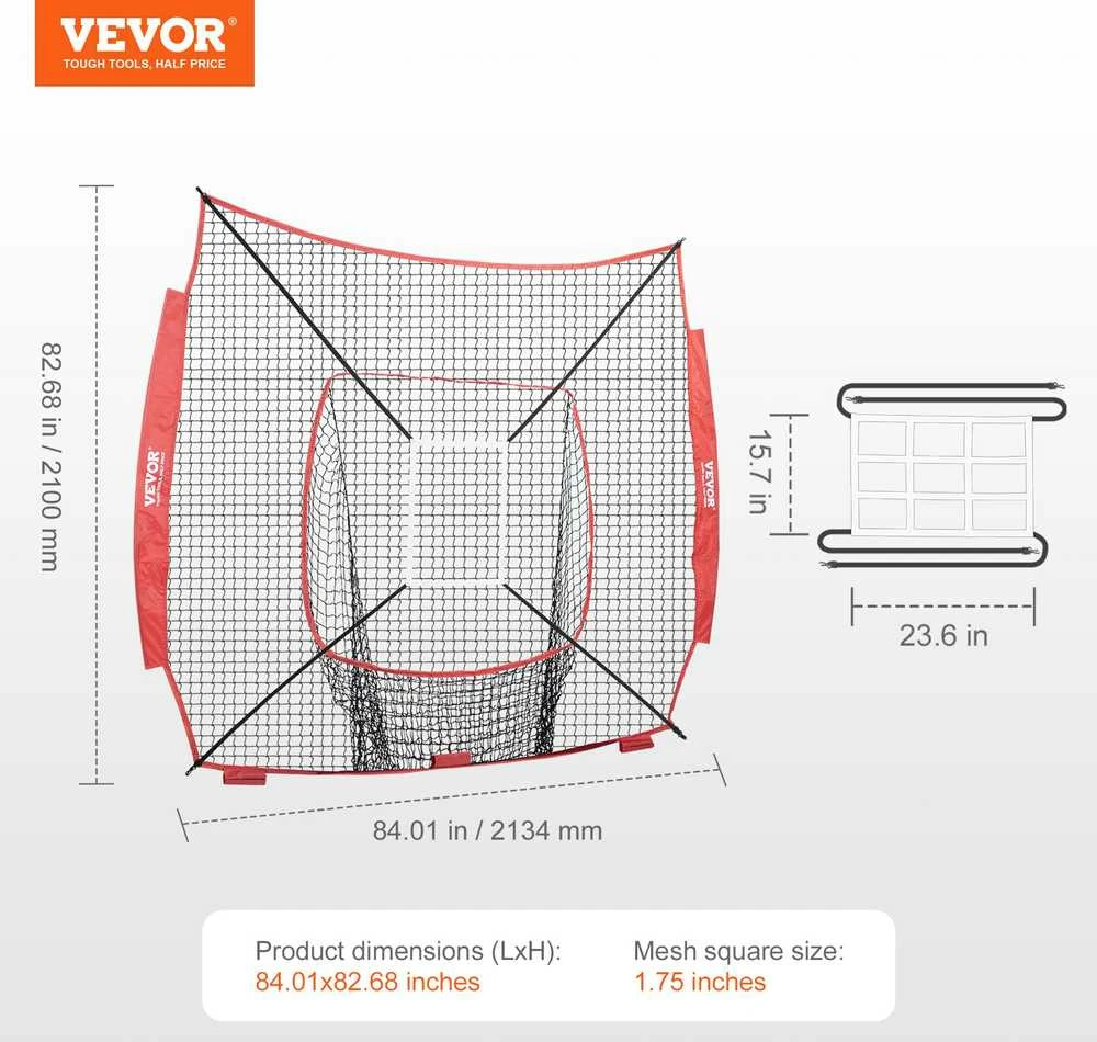 VEVOR 7x7 pėdų beisbolo praktikos tinklas