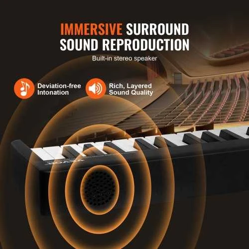 VEVOR 88 klavišų sulankstomas klavišinis pianinas su Bluetooth
