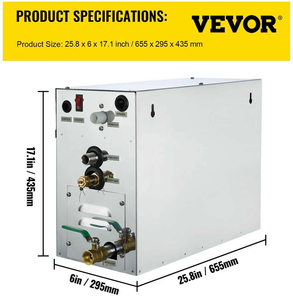 VEVOR 9 kW garo generatorius spa ir saunai