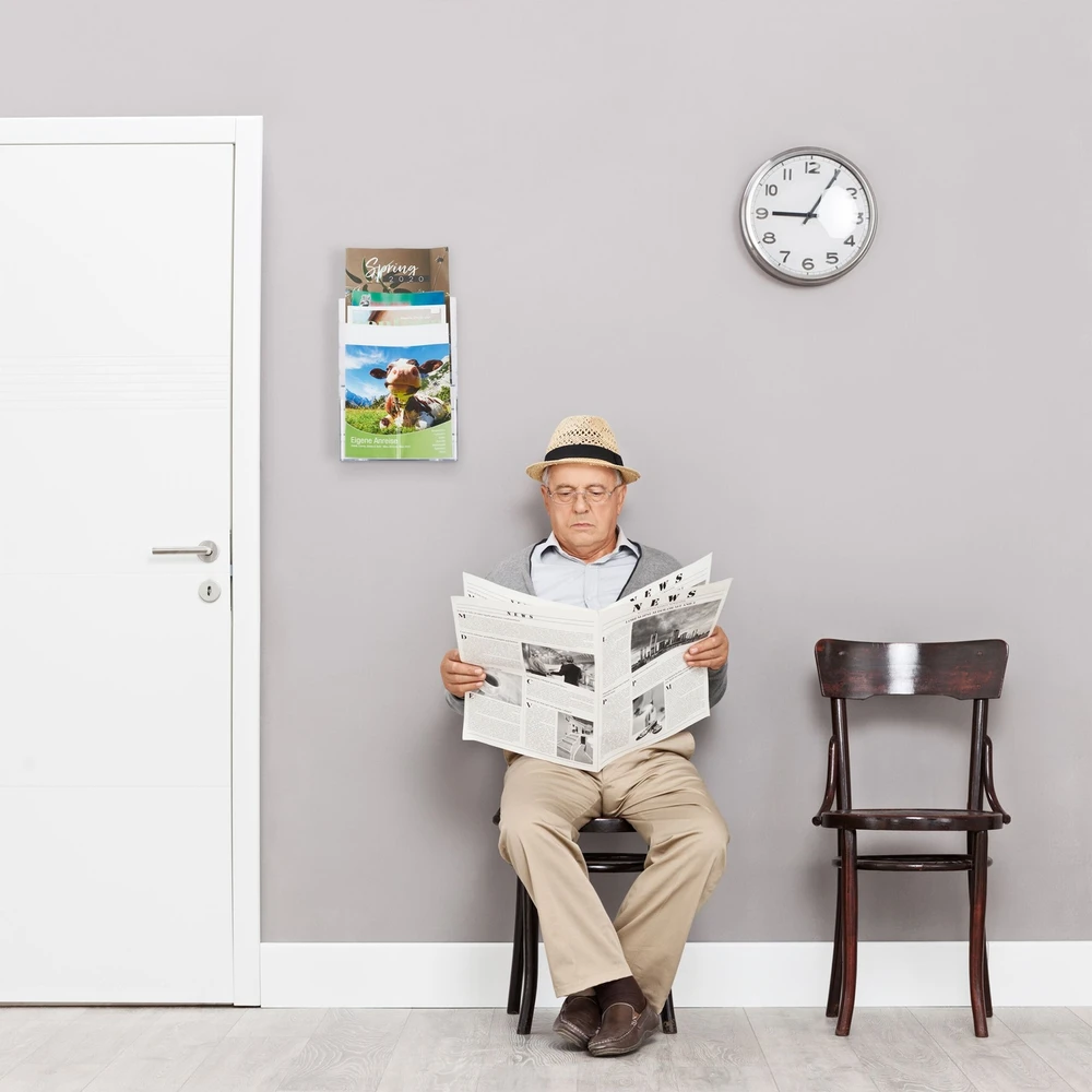 Relaxdays A4 / DIN ilgo formato 4 pakopų prospektų laikiklis