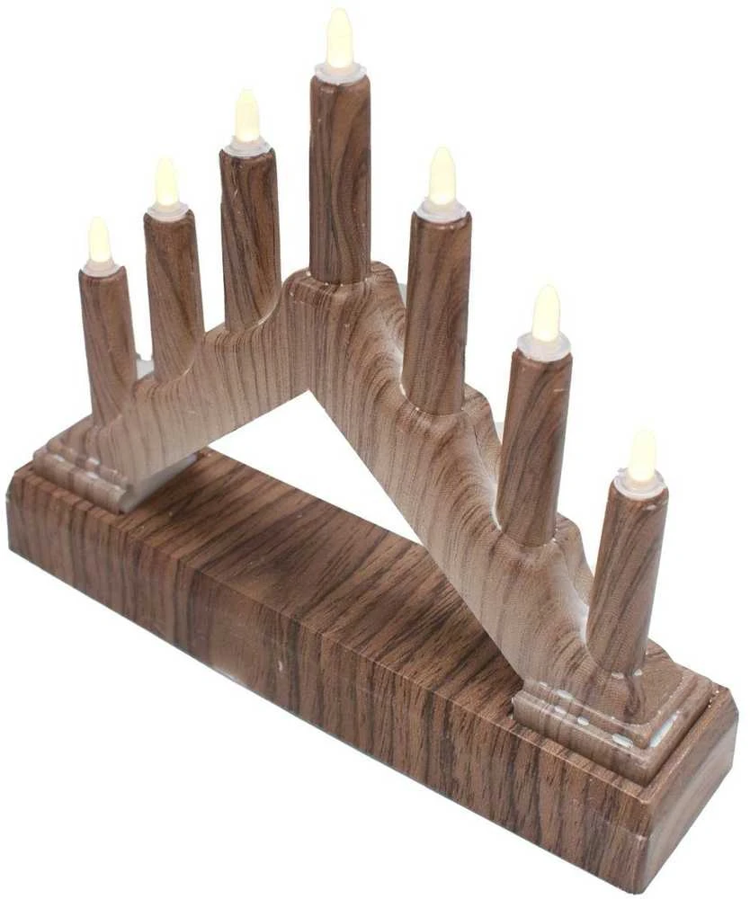 Christmas Decoration Advento žvakidė su 7 lempelėmis, MDF