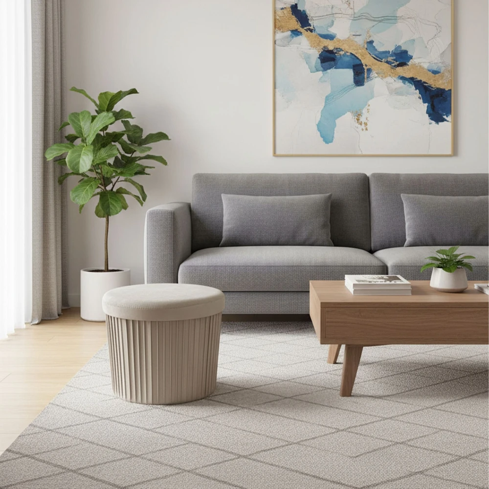 Relaxdays Aksominė daiktadėžė-taburetė