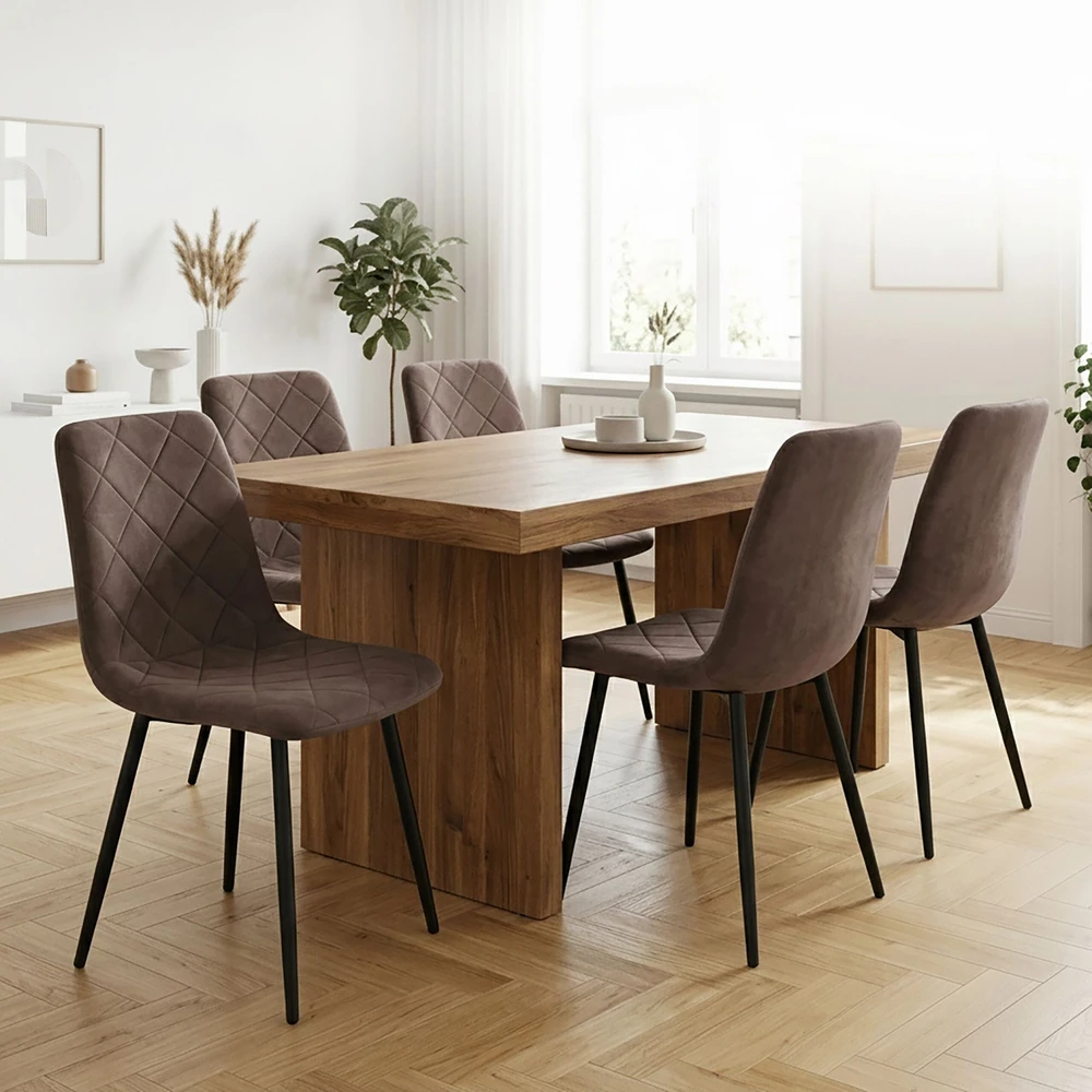 Relaxdays Aksominės valgomojo kėdės