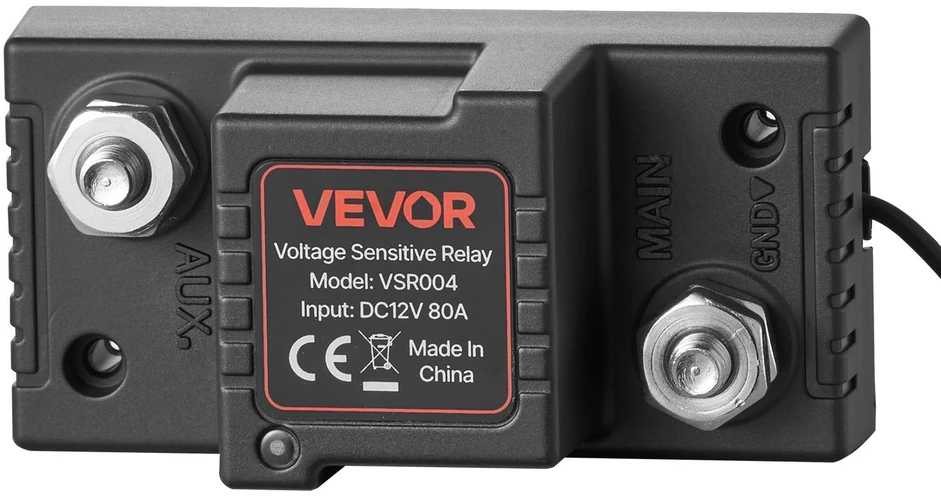 VEVOR Akumuliatoriaus izoliacijos rinkinys, 12V 80A su VSR rele