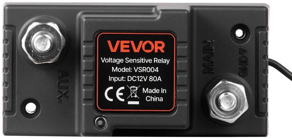 VEVOR Akumuliatoriaus izoliacijos rinkinys, 12V 80A su VSR rele