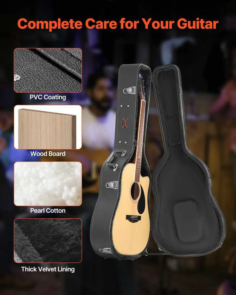 VEVOR Akustinės gitaros dėklas su spyna