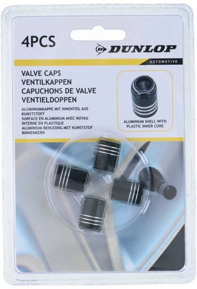 Aliuminiai Dunlop ventilių dangteliai, 4 vnt.