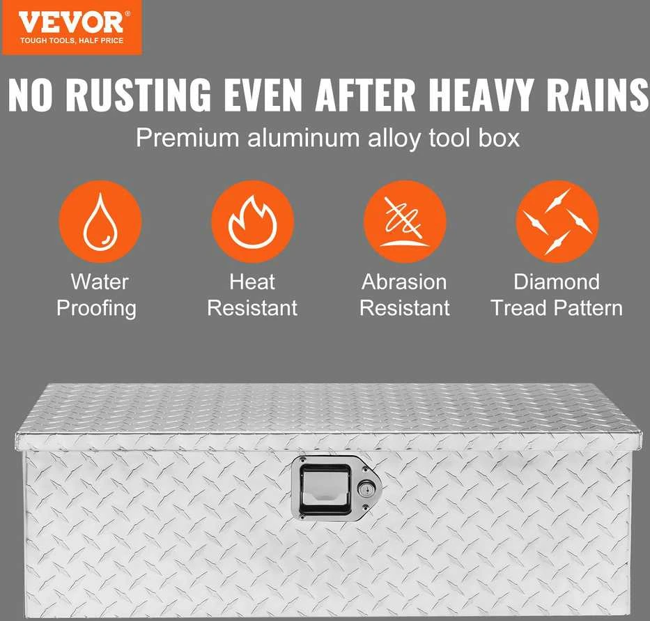 VEVOR Aliuminio įrankių dėžė sunkvežimiui 30x13x9.6 cm