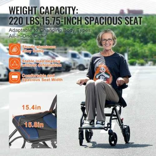 VEVOR Aliuminis sulankstomas transportinis vežimėlis
