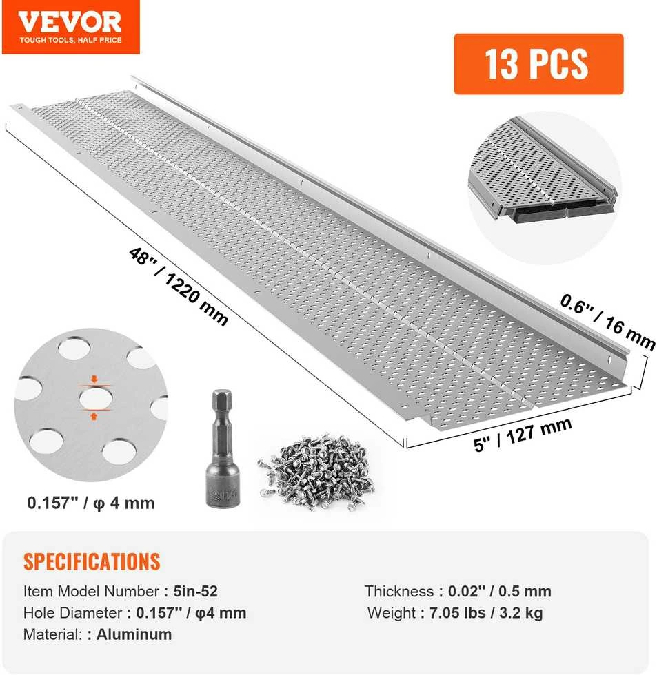 Vevor Alumininis latakų filtras 13 vnt. 16 m