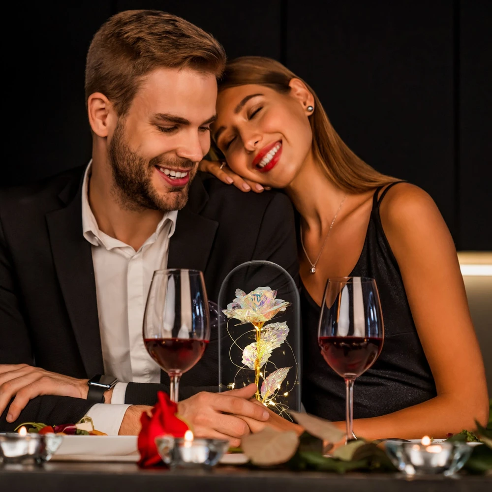 Relaxdays Amžina rožė stikliniame gaubte