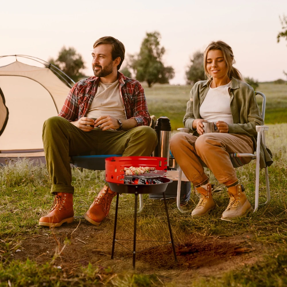 Relaxdays Anglinė kepsninė su stovu Ø 37 cm