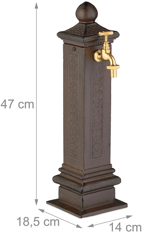 Relaxdays Antikinio stiliaus koloninis fontanas 47 cm