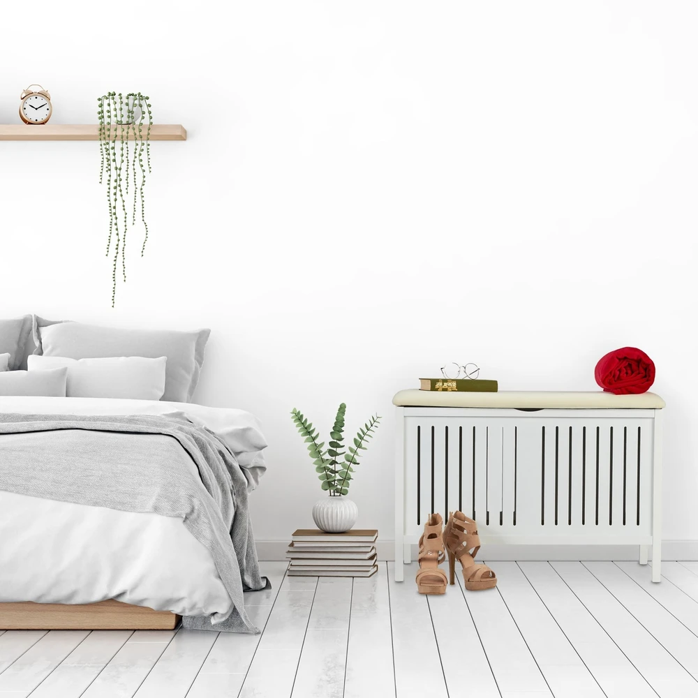 Relaxdays Apmuštas suoliukas su vieta daiktams