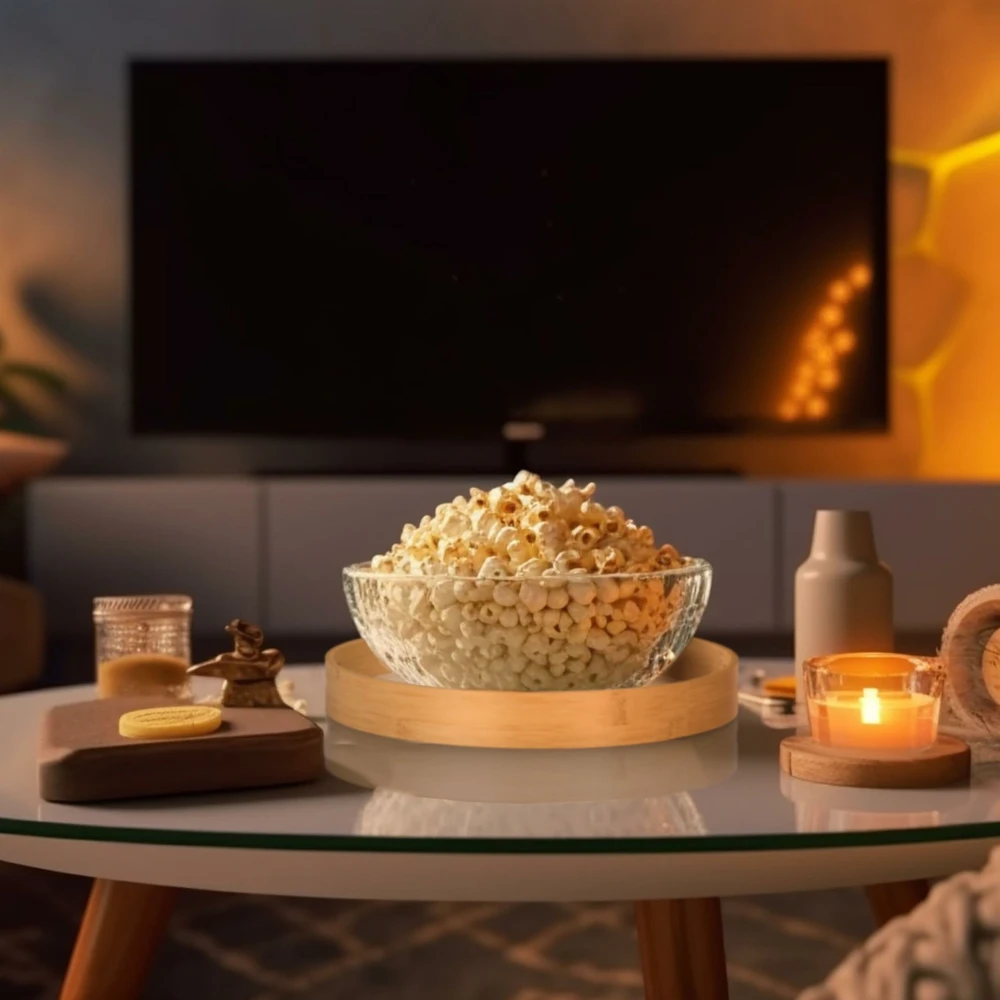 Relaxdays Apvalus bambukinis serviravimo padėklas