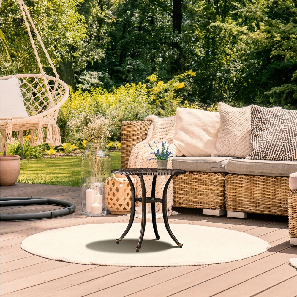 Relaxdays Apvalus sodo staliukas