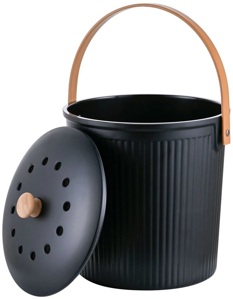 Relaxdays Apvalus virtuvinis komposto kibirėlis, 5,6 l