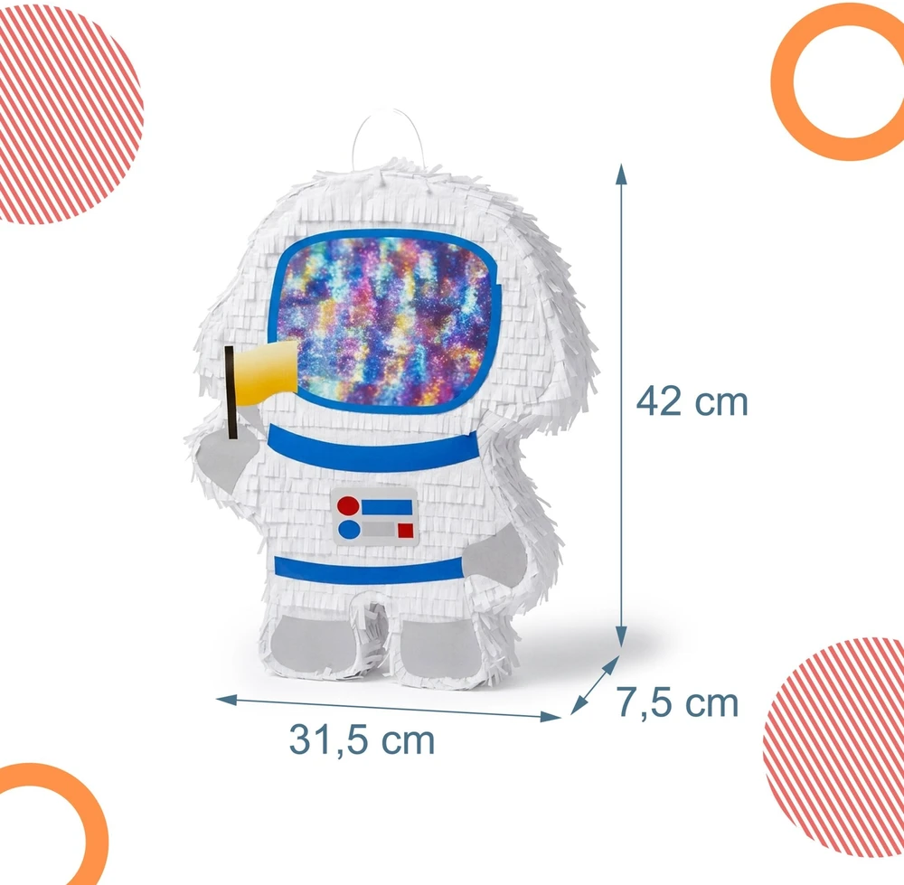 Relaxdays Astronauto piñatos rinkinys su lazda ir kauke