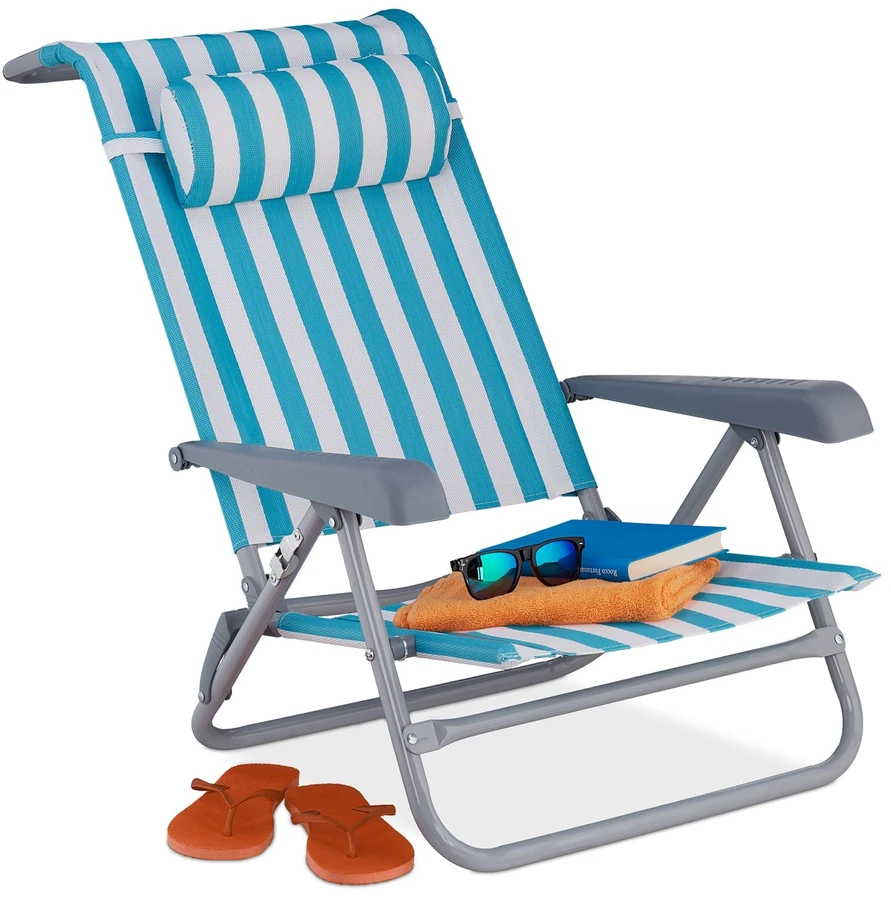 Relaxdays Atlenkiama sulankstoma paplūdimio kėdė