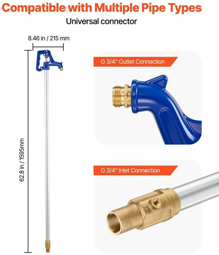 VEVOR Atsparus šalčiui lauko hidrantai 1595mm