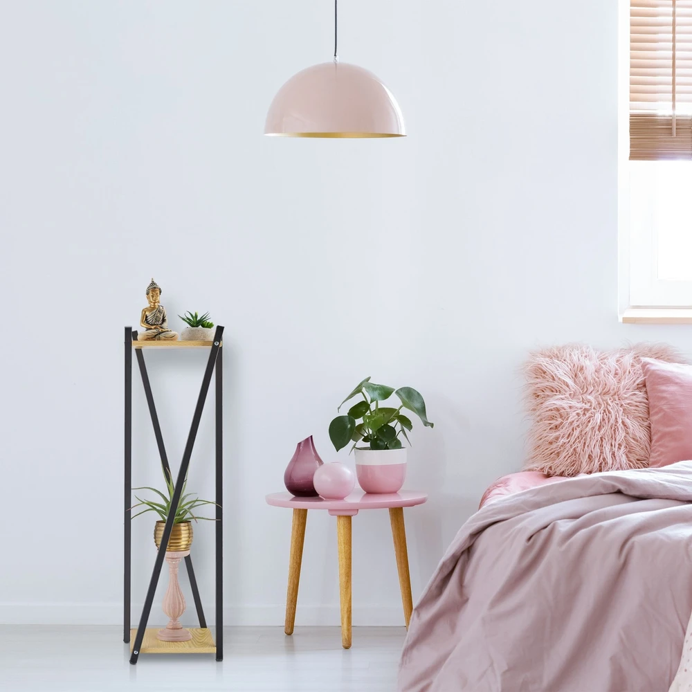Relaxdays Aukštas augalų stovas su 2 lygiais
