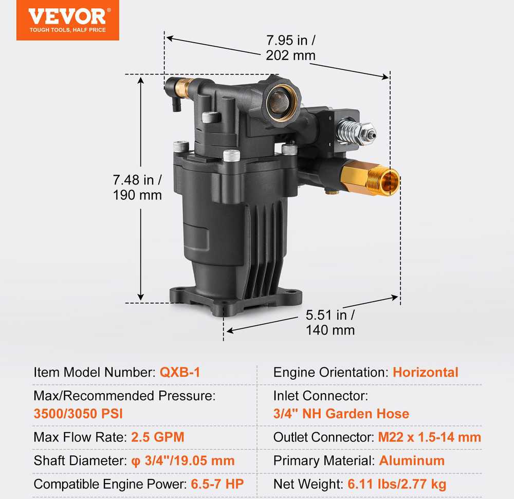 VEVOR Aukšto slėgio plovimo siurblio pompa 3500 PSI