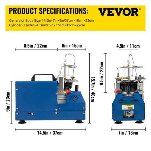 VEVOR Aukšto slėgio oro kompresorius 4500PSI, 1800W