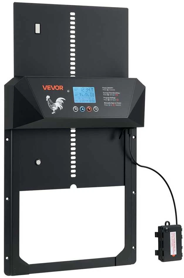 Vevor automatinės vištų tvarto durys su LCD ekranu