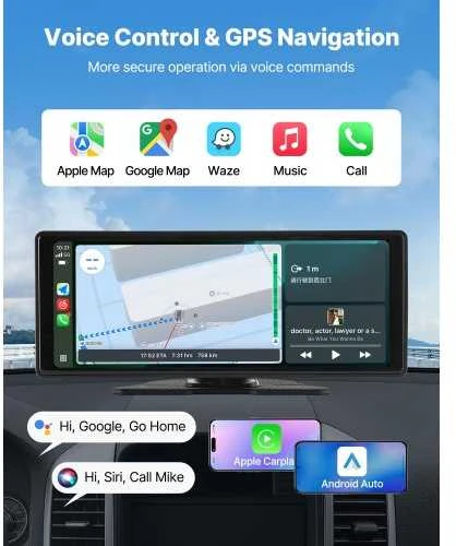 Automagnetola VEVOR automobilinė „CarPlay“ stereosistema su jutikliniu ekranu