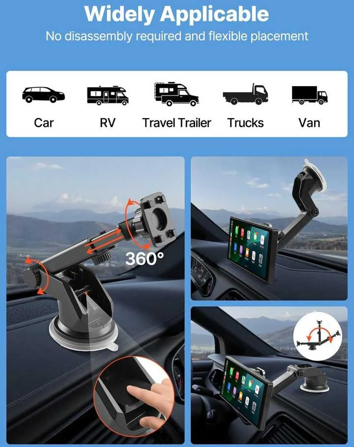 Automagnetola VEVOR automobilinė „CarPlay“ stereosistema su jutikliniu ekranu