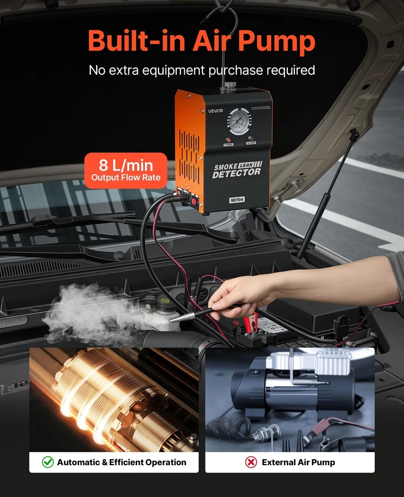 VEVOR Automobilinis dūmų testeris su nuotėkio detektoriumi
