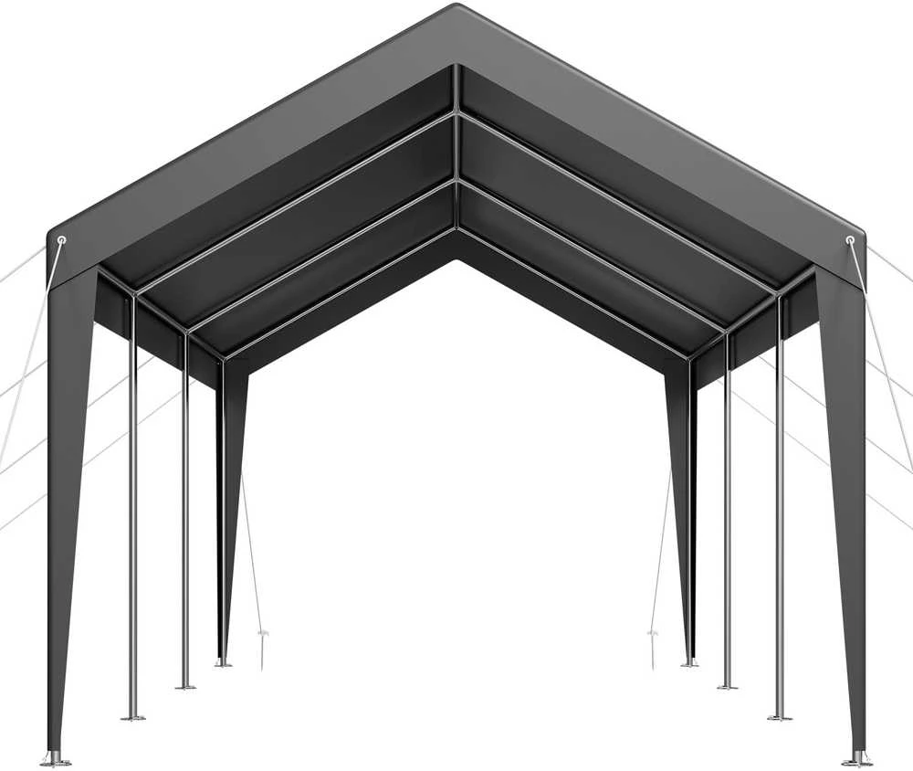 VEVOR Automobilio pastogė 3 x 6 m pilka