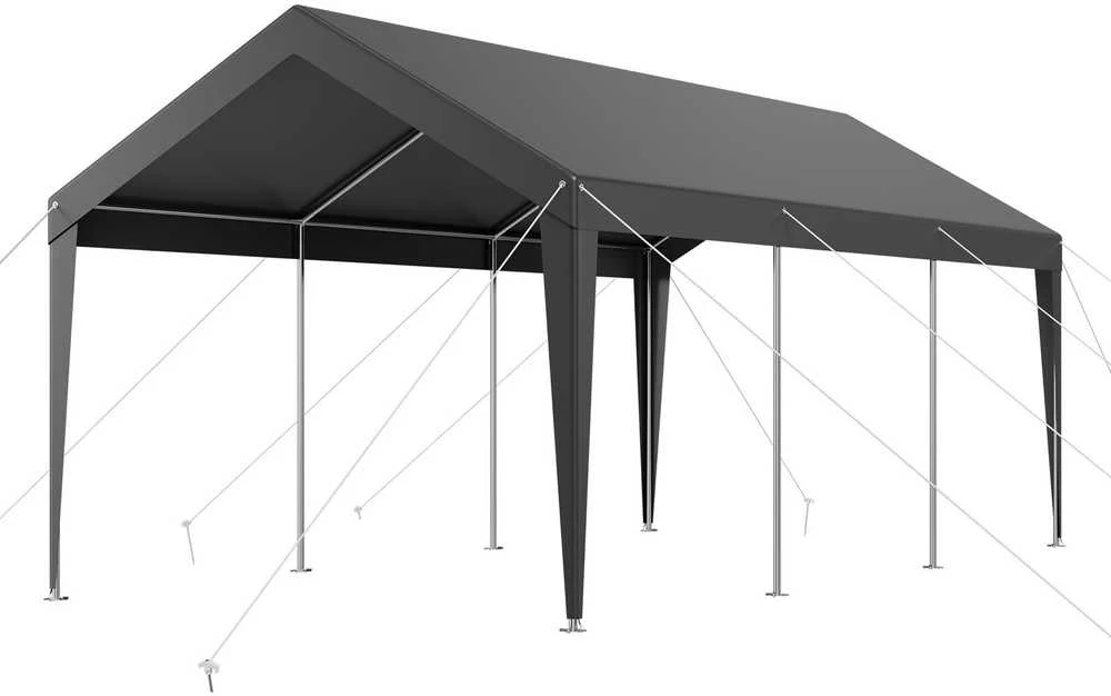VEVOR Automobilio pastogė 3 x 6 m pilka