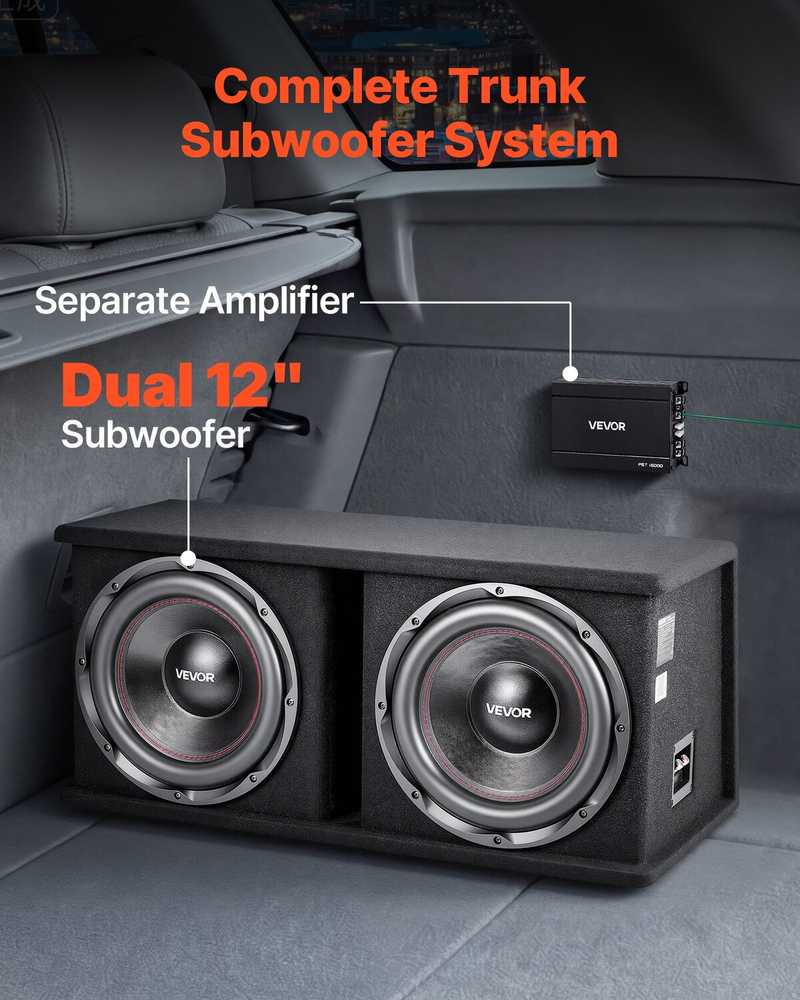 Vevor Automobilio subvuferio ir stiprintuvo komplektas