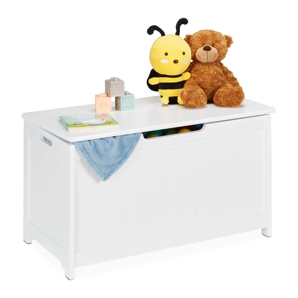 Relaxdays Balta daiktadėžė su dangčiu