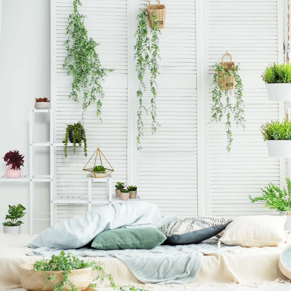 Relaxdays Balta gėlių lentyna ant ratukų