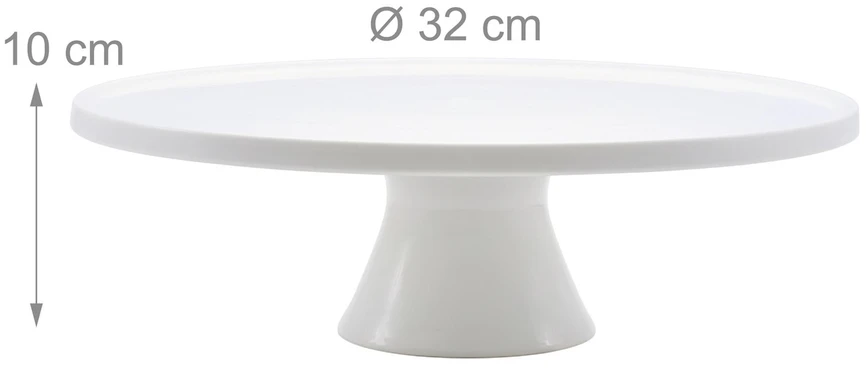 Relaxdays Balta torto lėkštė su pagrindu