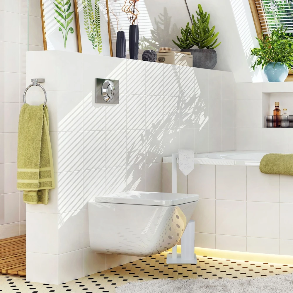 Relaxdays Baltas WC aksesuarų rinkinys