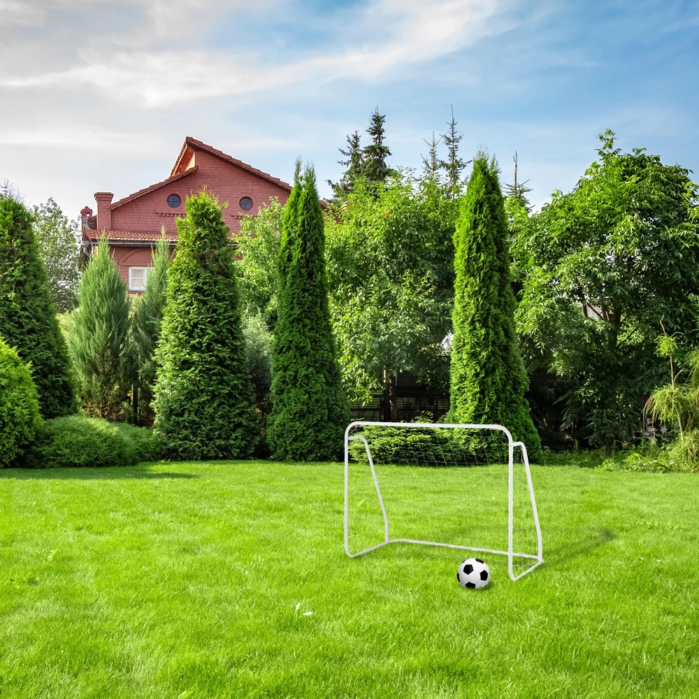 Relaxdays Balti futbolo vartai su plieniniu rėmu