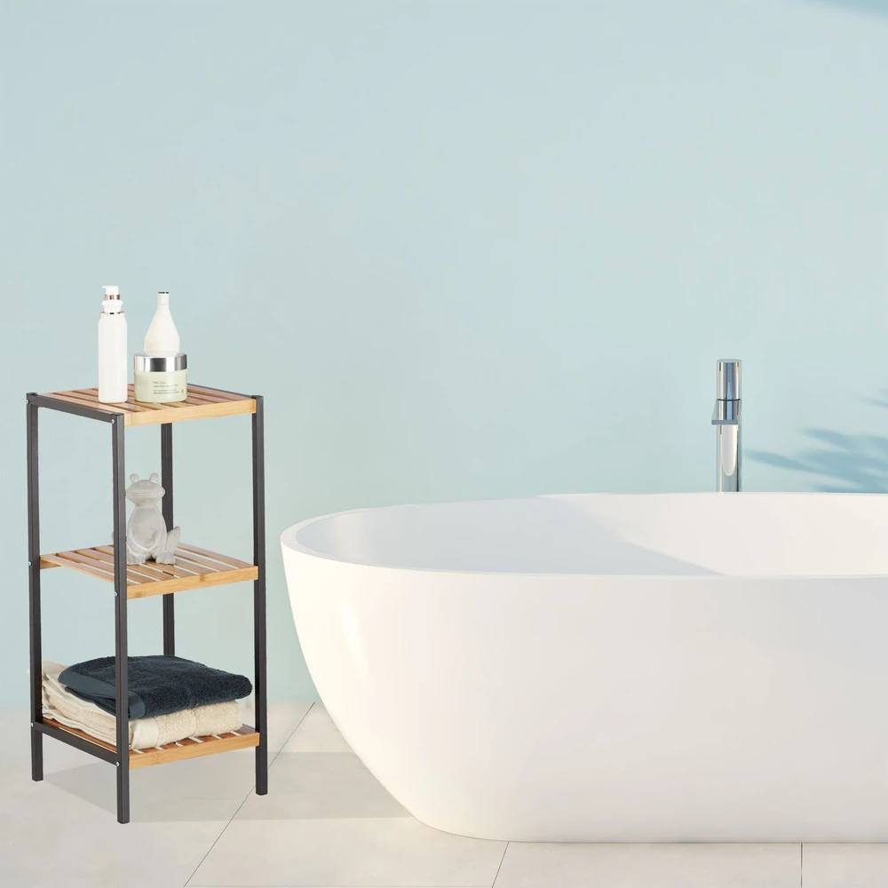 Relaxdays Bambukinė ir plieninė lentyna