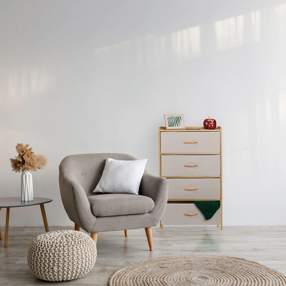 Relaxdays Bambukinė komoda su 4 stalčiais