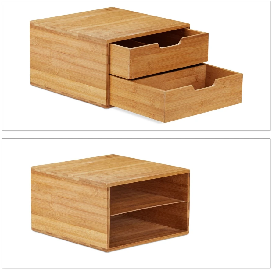 Relaxdays Bambukinė stalčių dėžutė