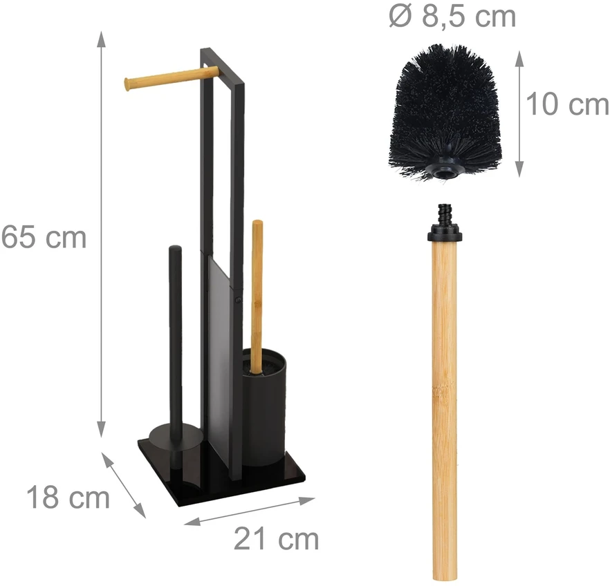 Relaxdays Bambukinis ir metalinis WC komplektas