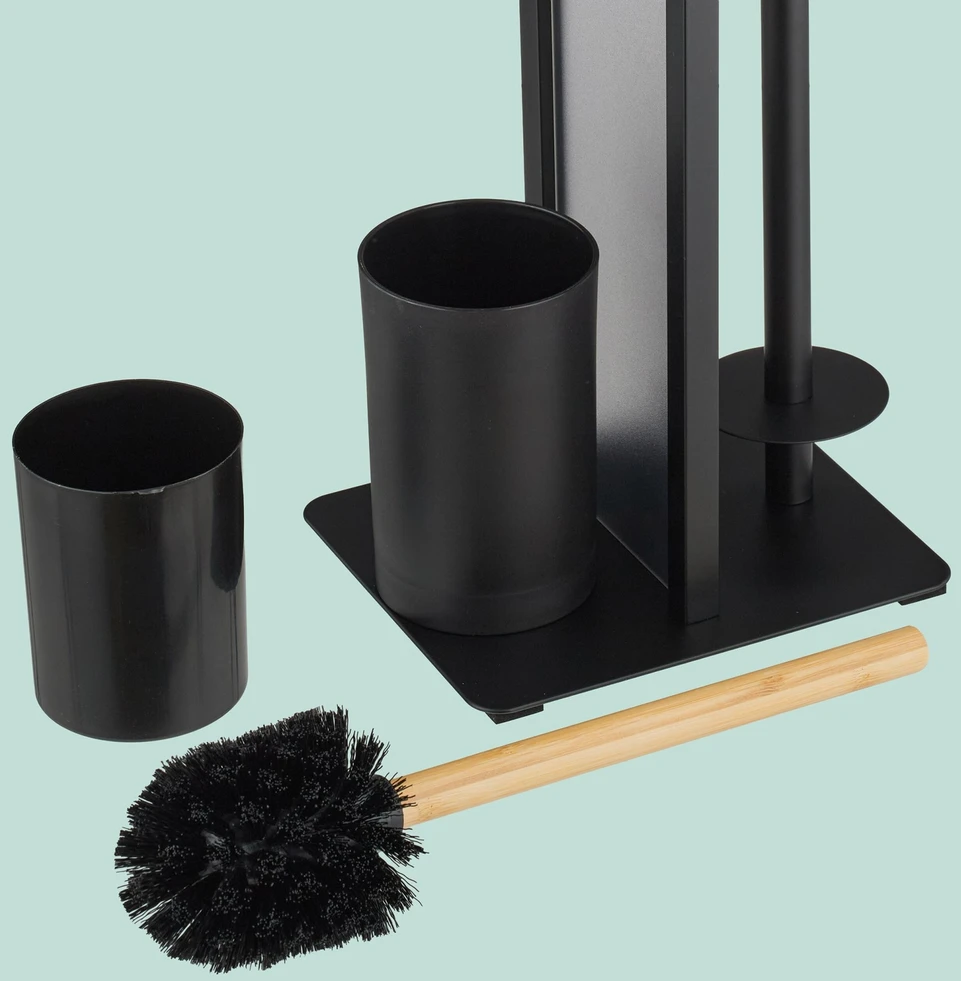 Relaxdays Bambukinis ir metalinis WC komplektas