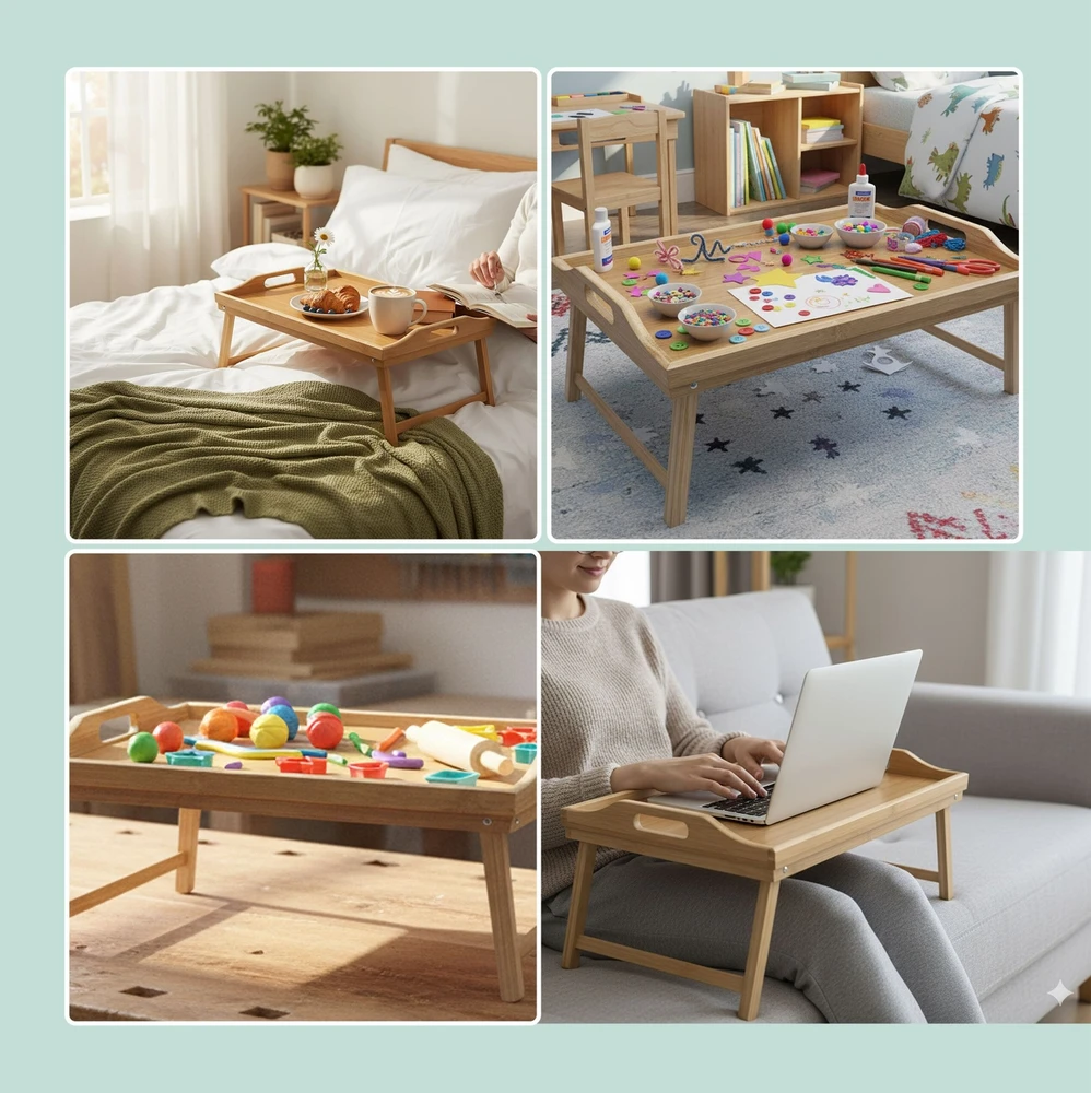 Relaxdays Bambukinis padėklas lovai