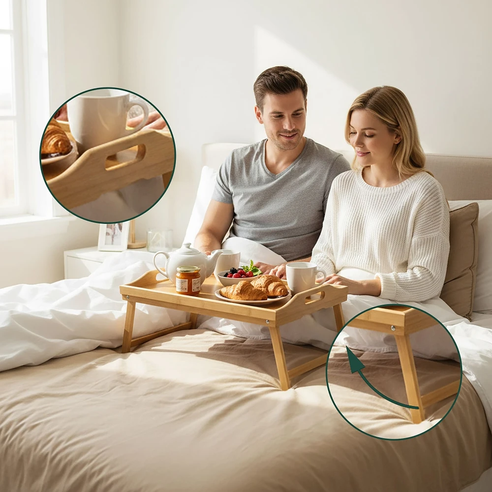 Relaxdays Bambukinis padėklas lovai