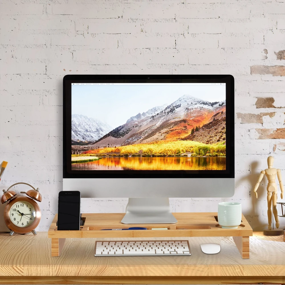 Laikiklis Relaxdays Bambukinis PC monitoriaus stovas