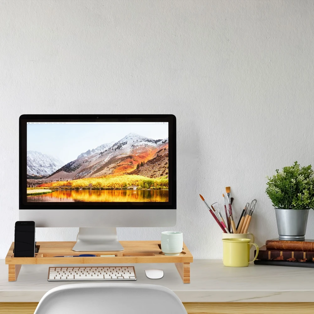 Laikiklis Relaxdays Bambukinis PC monitoriaus stovas