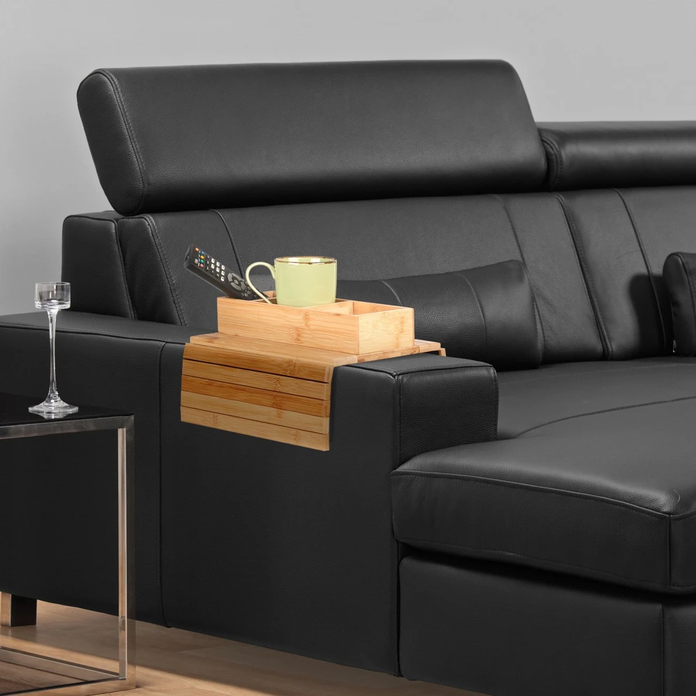 Relaxdays Bambukinis serviravimo padėklas su 3 skyriais
